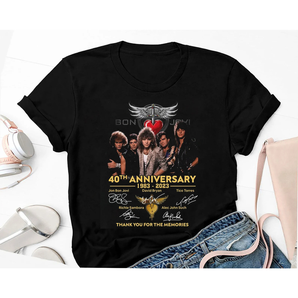 Signature Bon Jovi Rock Band Shirt, Graphic Bon Jovi Band Shirt, Gift For Fan